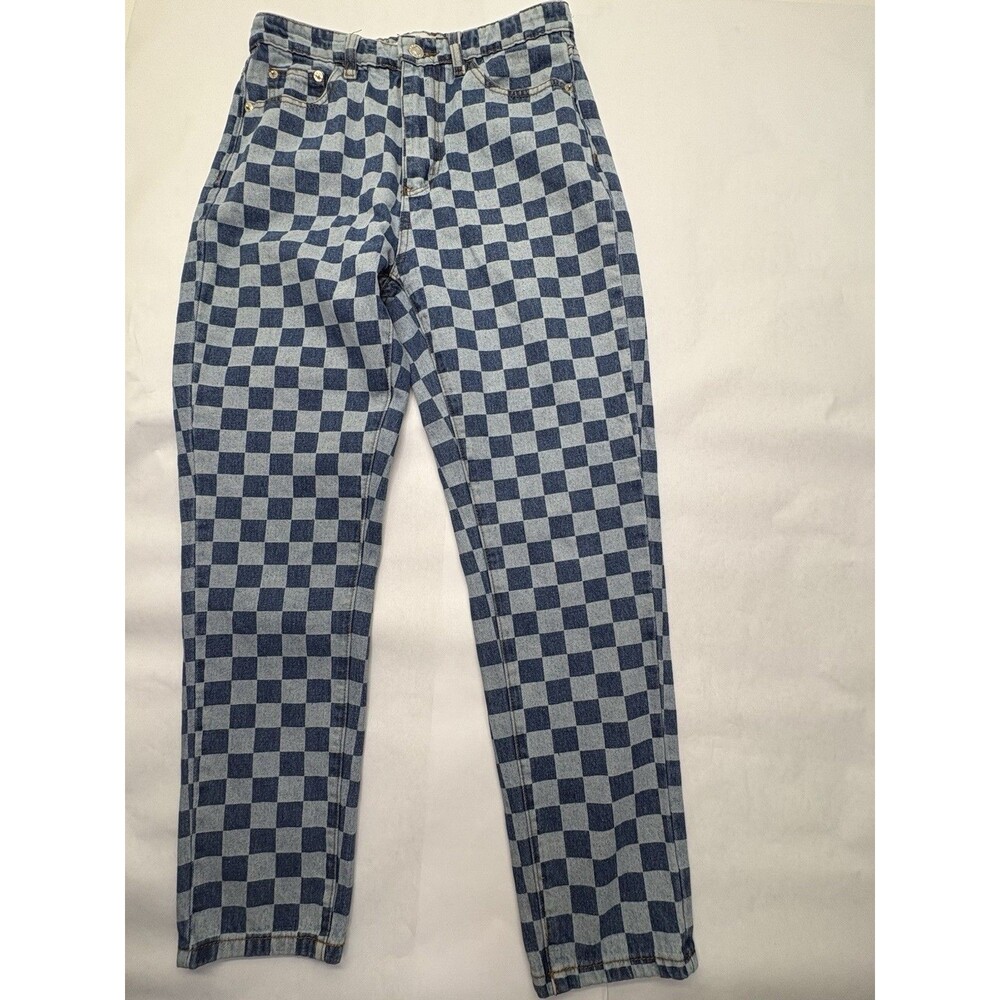 Adika Checkerboard Jeans Women’s M Blue Checkered Straight Leg Pants